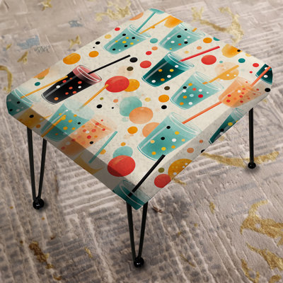 Darosa - Poupart Soda Spots For Teenagers Room - Geometric Rectangle Ottoman