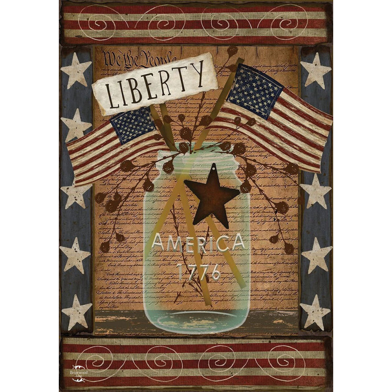 Drapeau Liberty Primitive House, Blanc / rouge / bleu / brun