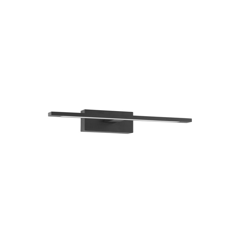LED Flush Mounted Sconce, Black, 6cm H x 41.5cm W x 14cm D