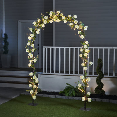 90.55in Rose LED Lighted Wedding Arch
