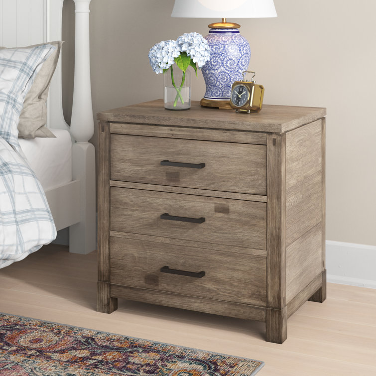 Micsunel Sydney 2 Drawer Nightstand, Weathered Grey