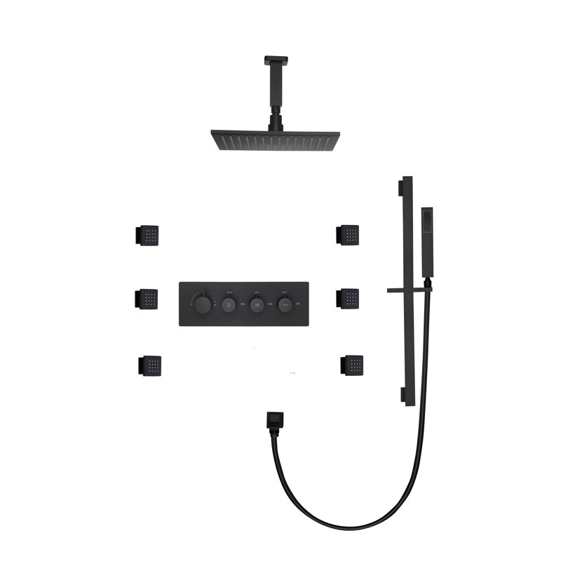 All-In-One Kit with Rough in-Valve, Matte Black