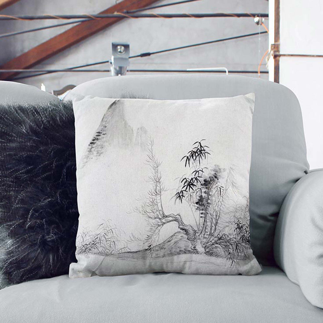Landscape Vol.5 by Yun Shouping Cushion with Filling