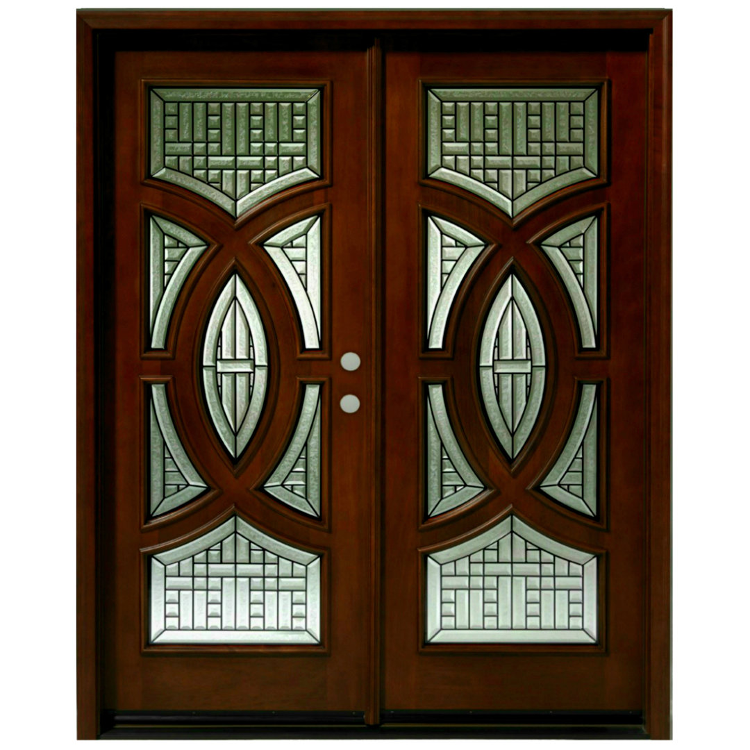 61.25'' x 78'' Glass Wood Front Entry Doors Asian Pacific Products Inc. Door Orientation: Left Hand/Inswing