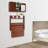 Wall Mounted Solid Wooden Rectangular Bookshelf Folding Down Laptop Writing Desk Log Color-34383099