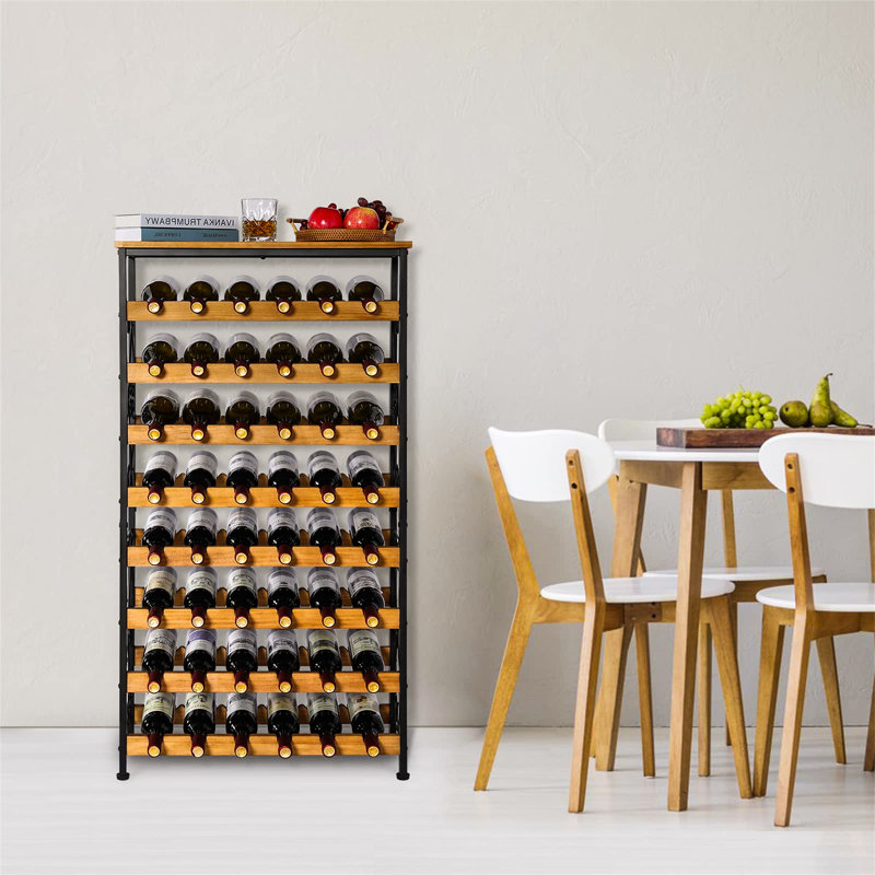 Collyer 48 Bottle Floor Wine Bottle Rack in Black