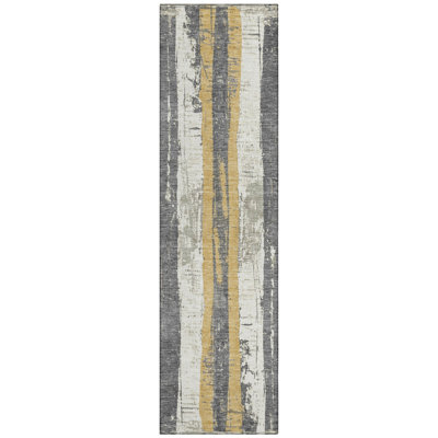 Tapis intérieur / extérieur doré lavable à la machine Xhevrie
