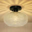 Plafonnier semi-encastré en cristal 1 lumière 9,5 po