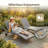 80" Patio Wicker Chaise Lounge Set,Outdoor Rattan Reclining Chair with Rolling Wheels, Pull-out Side Table, Adjustable Backrest for Poolside-884967878-884967879