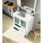 Meuble-lavabo blanc 30 po X P 18,25 po D, plateau en céramique blanche et Miroir-1460140106