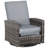 Outdoor Wicker Swivel Recliner Chair, Reclining Backrest, Lifting Footrest, 360° Rotating Basic, Water Resistant Cushions For Patio-2116334979-2128745690