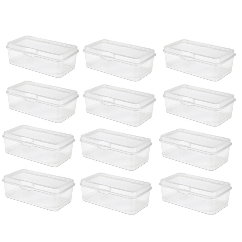 Contenant de boîte de rangement empilable en plastique Sterilite, 50.86, 1, 4.5" H x 7.63" W x 13.12" D