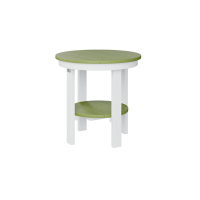  Table de salle à manger régulière avec plateau vert et base blanche Kiwi