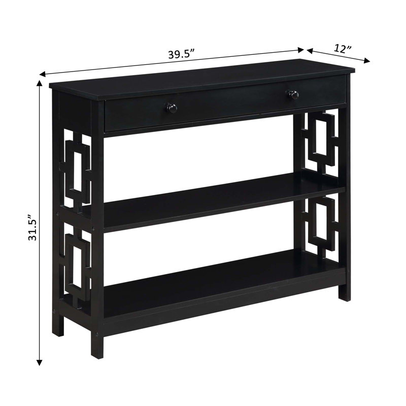 Console 39,5 po Yeprad, Noir, Noir, H 31,5 po x l 39,5 po x P 12 po