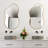 24" x 36" Asymmetrical Bathroom Wall Mirror, Modern Aluminum Framed Vanity Decorative Accent Mirror-1715312710-1715312705