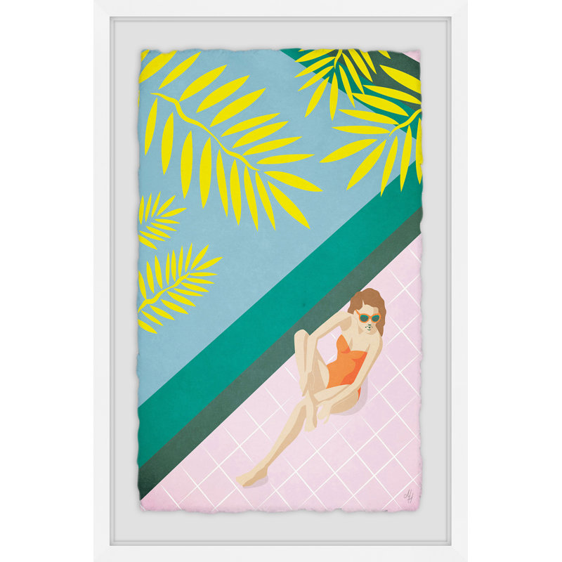 'By the Pool III' Framed Print, 30" H x 20" W x 1.5" D