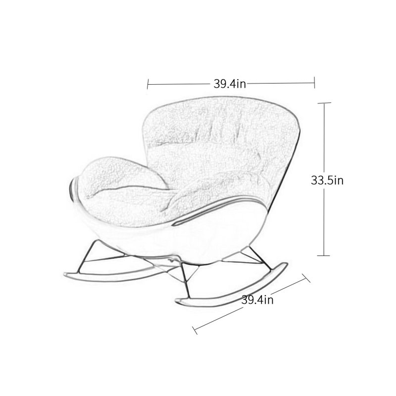 Chaise berçante rétro brodée