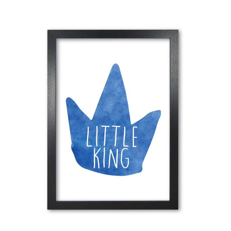Little King Blue Crown - Painting, Black Grain Frame, 85 cm H x 60 cm W x 5 cm D