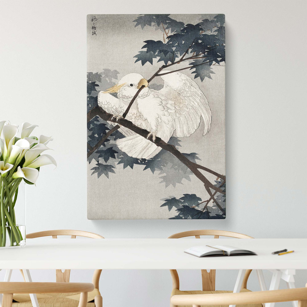 Yellow Crested Cockatoo in a Tree by Ohara Koson - Wrapped Canvas