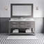 Ensemble de meuble-lavabo de 60 po avec miroir en marbre blanc Carrara Parmer-51342832-51342834-183087881