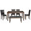Ensemble de table de salle à manger 6 pièces avec banc et chaises, ensemble de table de salle à manger en bois pour 6 personnes, ensemble de table de salle à manger de style rustique pour 6 personnes, noyer foncé