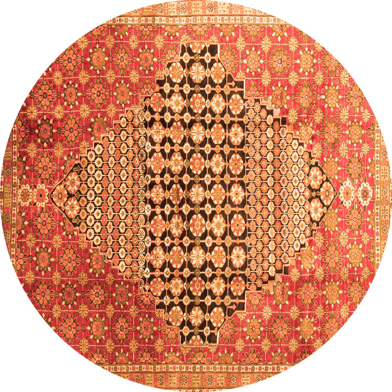 Tapis oriental en chenille / polyester tissé à la machine Malania, Rond 8 pi