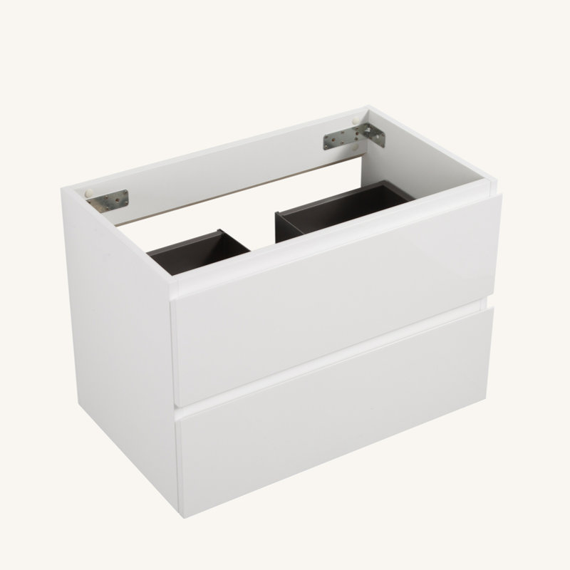 Armoire murale sans lavabo, avec deux tiroirs, pré-assemblée, Blanc