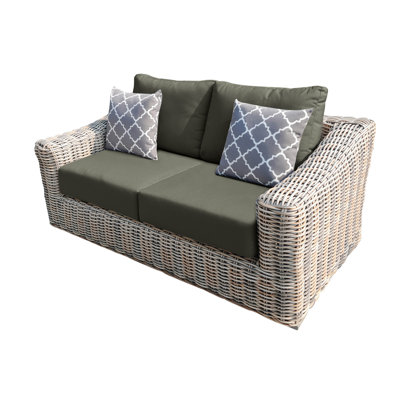 64.9'' Wide Wicker Loveseat with Cushions