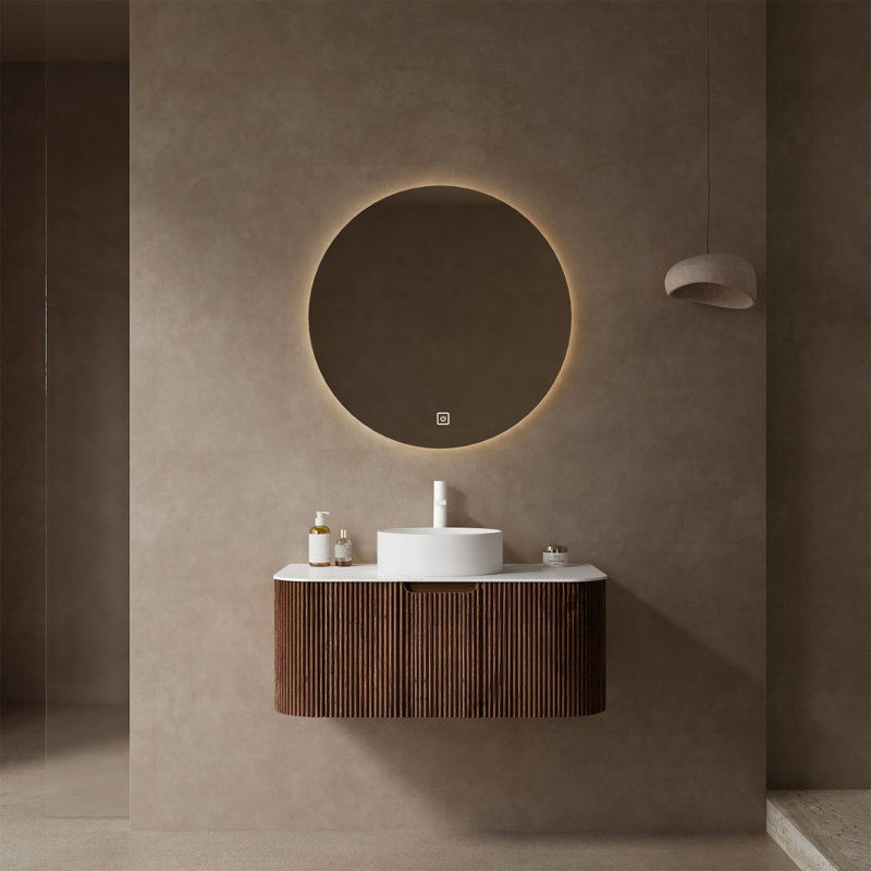 Meuble-lavabo avec lavabo Dina, Noyer, 36"