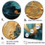 «Gold Turquoise Desert Mirage Spiral II - Abstract Spirals», reproduction sur toile-95870465-95870473