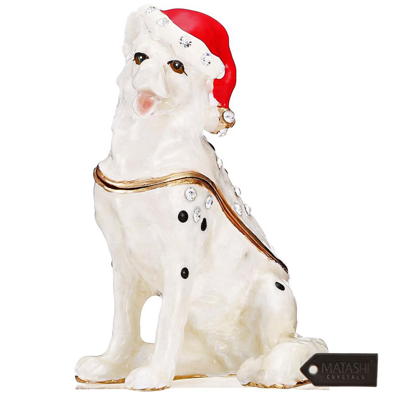 Boîte décorative de noël pour chien avec cristaux fêtes