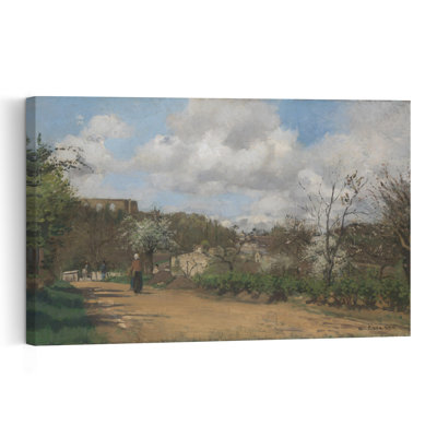 View From Louveciennes, 1869-70 Impressionist Abstract Contemporary Landscape Spring Wall Art Print by Camille Pissarro - 1 Piece Wrapped Canvas Wall Art