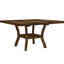 7 pièces de salle à manger avec chaises à feuilles et en similicuir autoportantes - table en bois brun 6 pièces