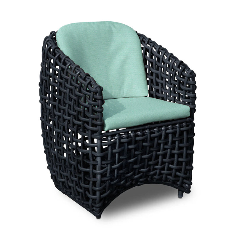 Dynasty Outdoor Dining Armchair, Black Mushroom, Canvas Tuscan Sunbrella® Canvas