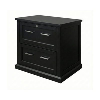 Abby Modern Wood Lateral File Cabinet - Black