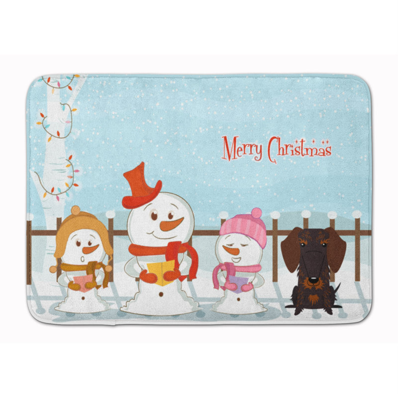 Tapis pour salle de bain Christmas,  Teckel à poil dur