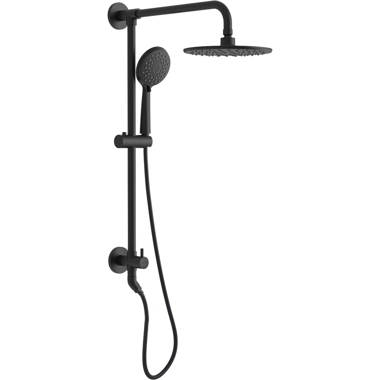 Pop Sanitaryware 6202-6-B Shower Faucet Set with Valve Bathroom High Pressure 35 Setting Dual 2 in 1 Shower System Finish: Matte Black