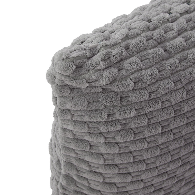 Miachel Cotton Square Cushion, Light Grey