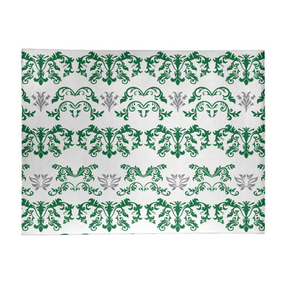 Tapis blanc / vert Damask