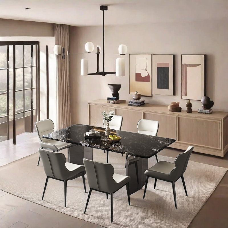 Table de salle à manger Domela, H 29,5 po x L 55,1 po x l 31,4 po, Noir