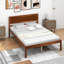Cadre de lit en bois pour lit simple, double ou queen, avec tête de lit et sommier à lattes, et espace de rangement de 30 cm sous le lit.-1371625005-1371625011