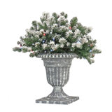 24" Snowy Sheffield Spruce Porch Bush With Twinkly LED Lights