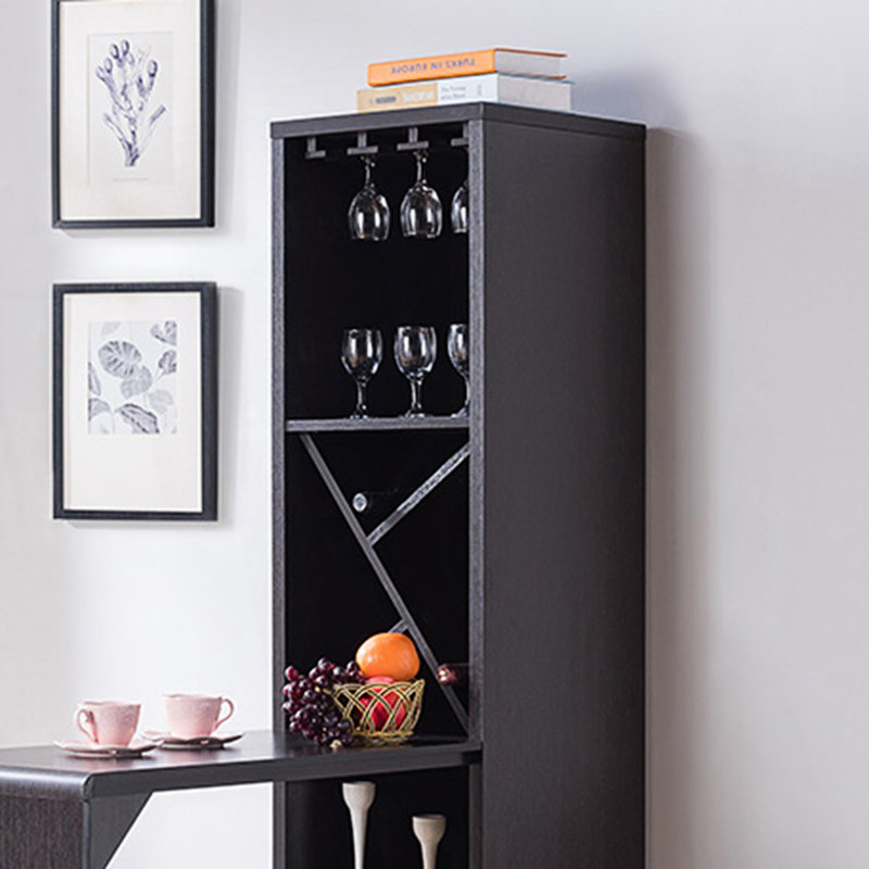 Armoire de bar, armoire de cuisine à longue table avec compartiment pour bouteilles de vin, armoire d'entrée