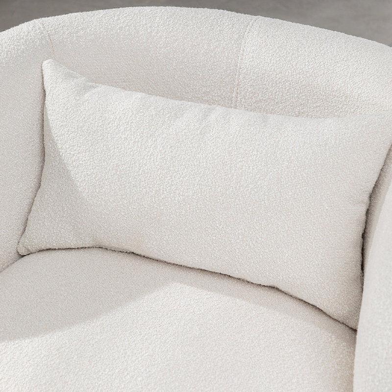  Aria Upholstered Swivel Armchair with Ottoman, Beige