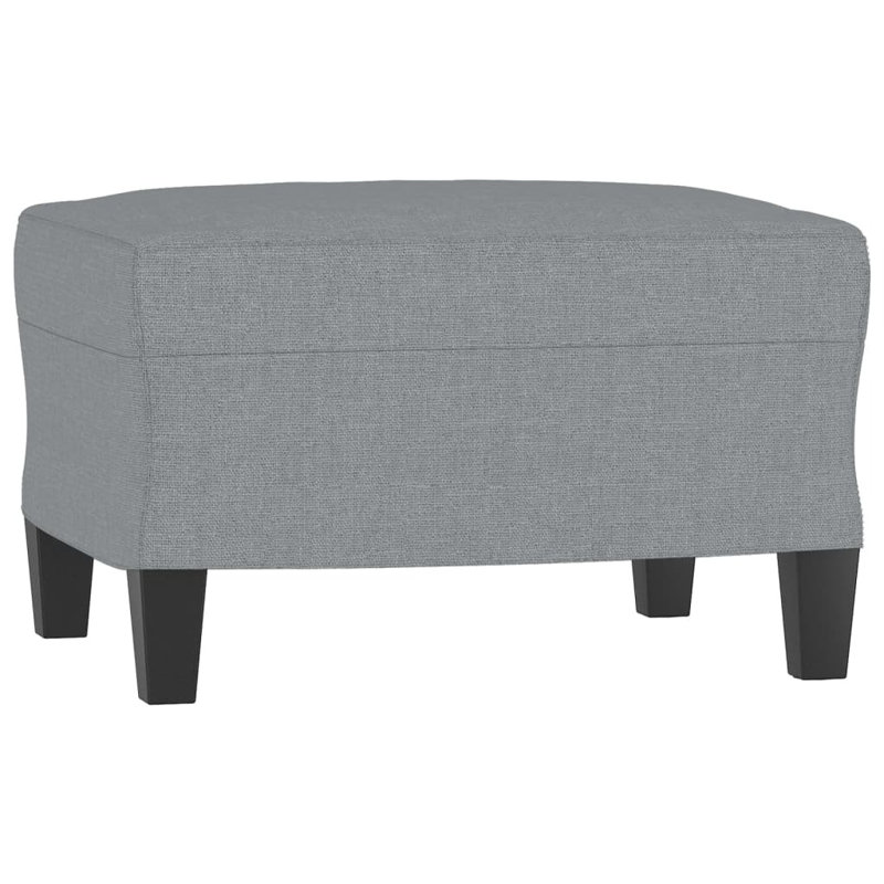 Ashleyn Footstool Modern Ottoman Footrest for Living Room Bedroom Faux Leather, Light Gray 100% Polyester