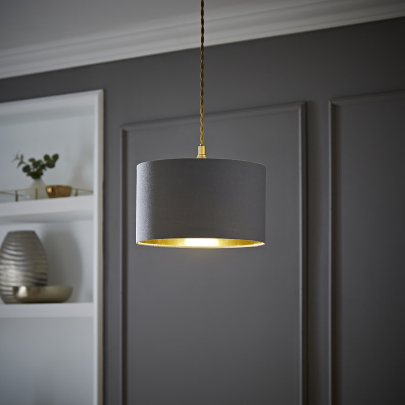 Swadha 15cm H Linen Blend Lamp Shade in Grey