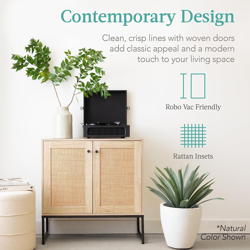Britaney Accent Cabinet, White/Gold
