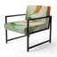 Green Flowing Petals - Chaise d'appoint rembourrée à motif abstrait-112889594