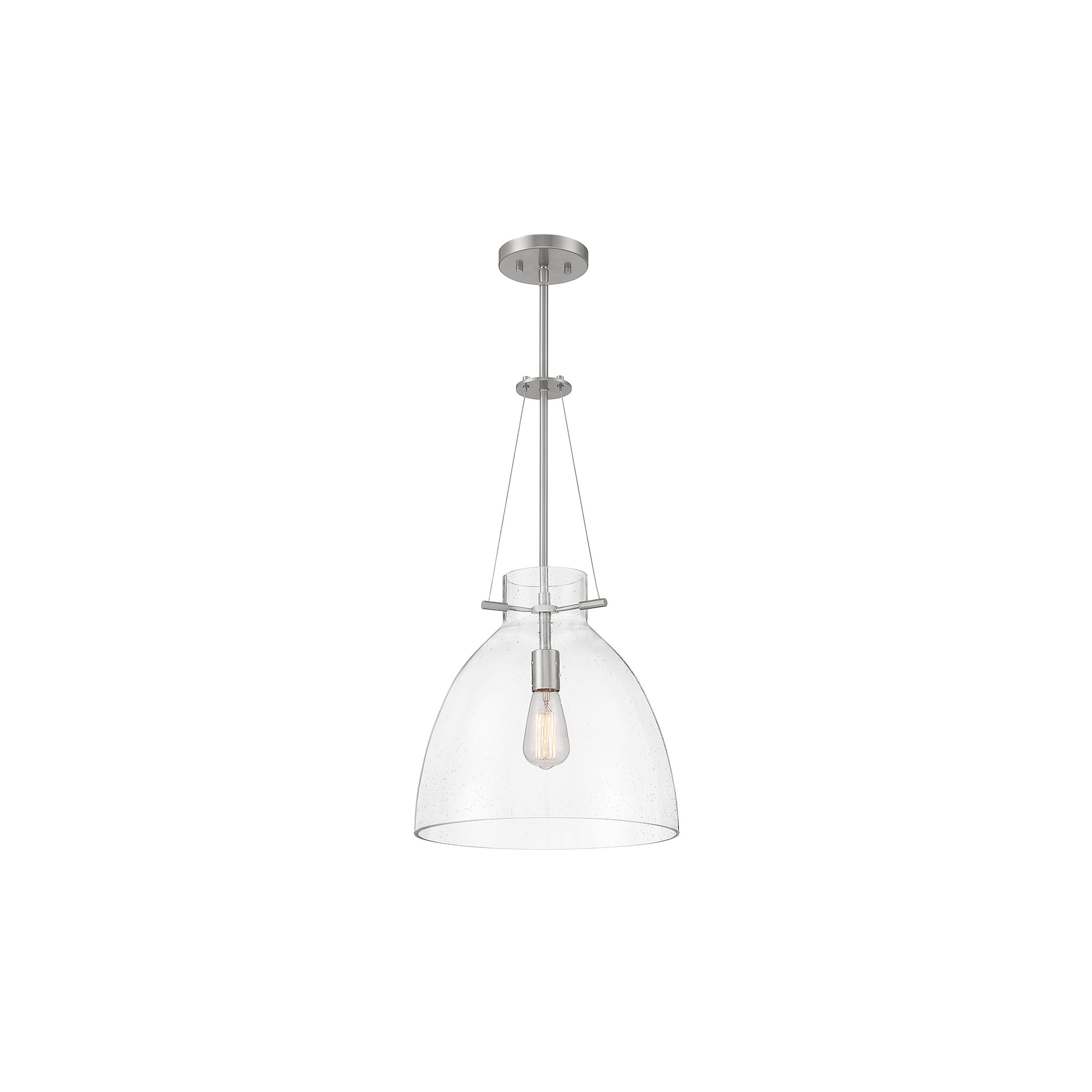 Theda 1 - Light Single Bell Pendant, Silver