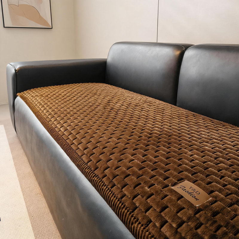 Housse de protection pour canapé en velours, housse de canapé pelucheuse et lavable pour 2 à 3 places